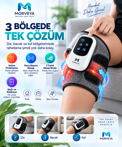 Morveya AirTherm™ | Isıtmalı Hava Basınçlı Masaj Cihazı