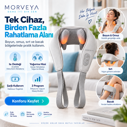Morveya TouchTherm™ | Şarjlı Isıtmalı Ovmalı Masaj Aleti