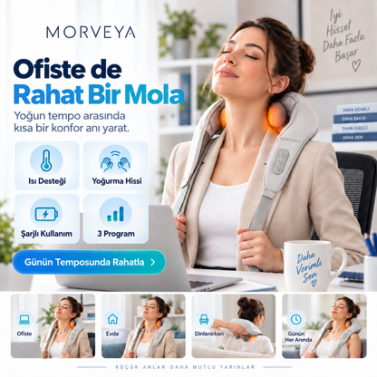 Morveya TouchTherm™ | Şarjlı Isıtmalı Ovmalı Masaj Aleti