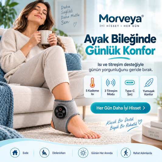 Morveya AnkleTherm™ | Isıtmalı Ayak Bileği Masaj Aleti