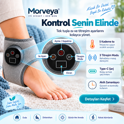 Morveya AnkleTherm™ | Isıtmalı Ayak Bileği Masaj Aleti