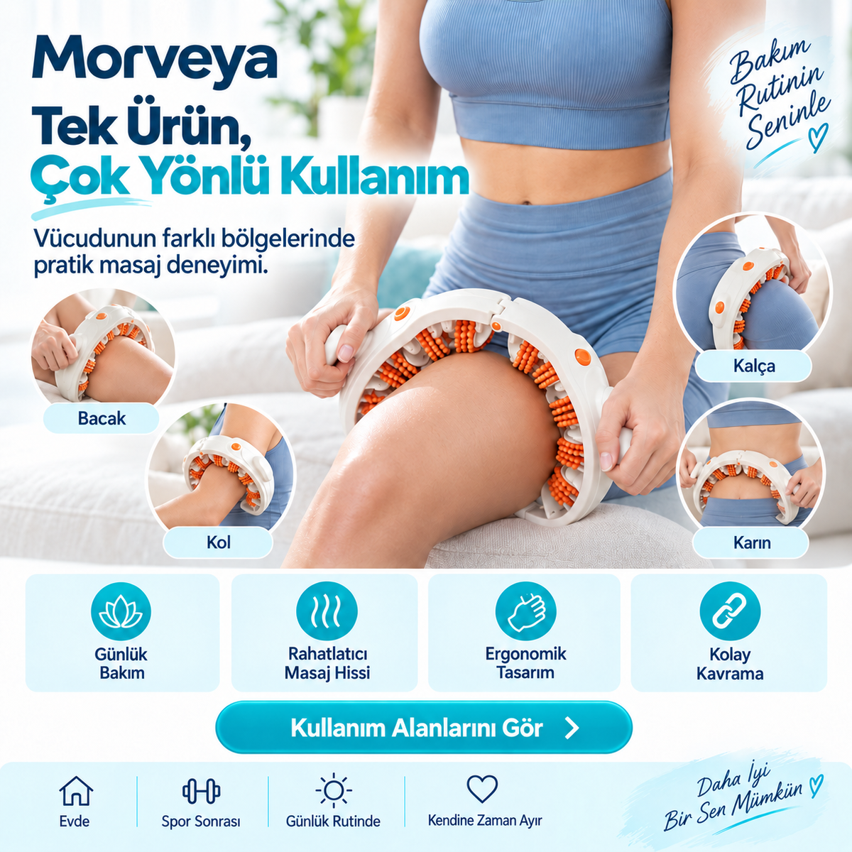 Morveya BodyRoll™ | Sıkılaştırıcı Vücut Masaj Aleti