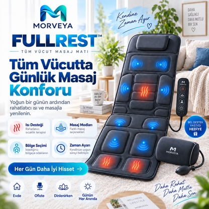 Morveya BodyTherm™ | Isıtmalı Tam Vücut Masaj Minderi
