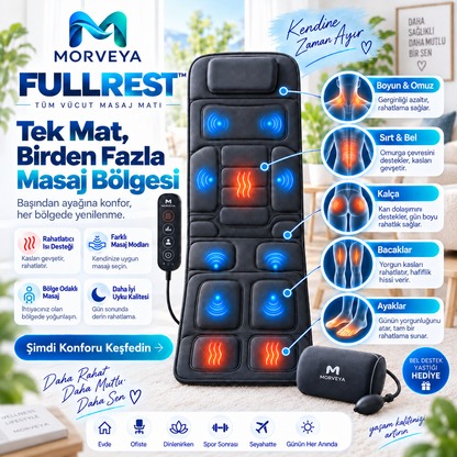 Morveya BodyTherm™ | Isıtmalı Tam Vücut Masaj Minderi