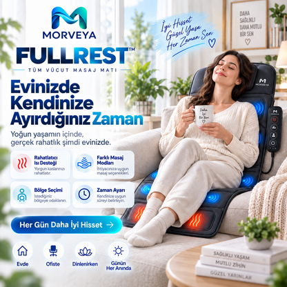 Morveya BodyTherm™ | Isıtmalı Tam Vücut Masaj Minderi