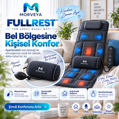 Morveya BodyTherm™ | Isıtmalı Tam Vücut Masaj Minderi